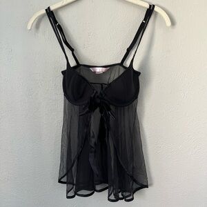 Victoria's Secret Black Sheer Chemise